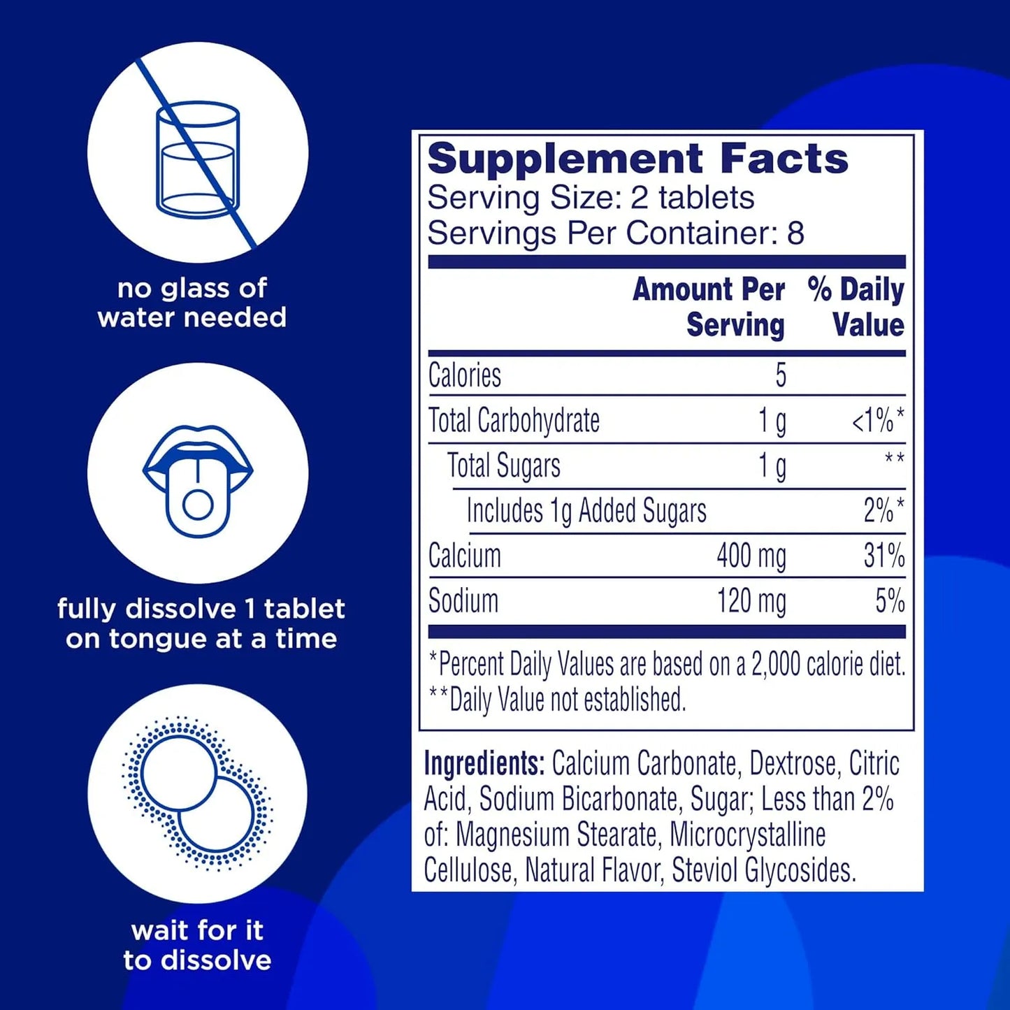 Alka-Seltzer Fizzy Melts, Dissolve on Tongue, Orange Flavor, 16 Tablets