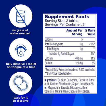 Alka-Seltzer Fizzy Melts, Dissolve on Tongue, Orange Flavor, 16 Tablets