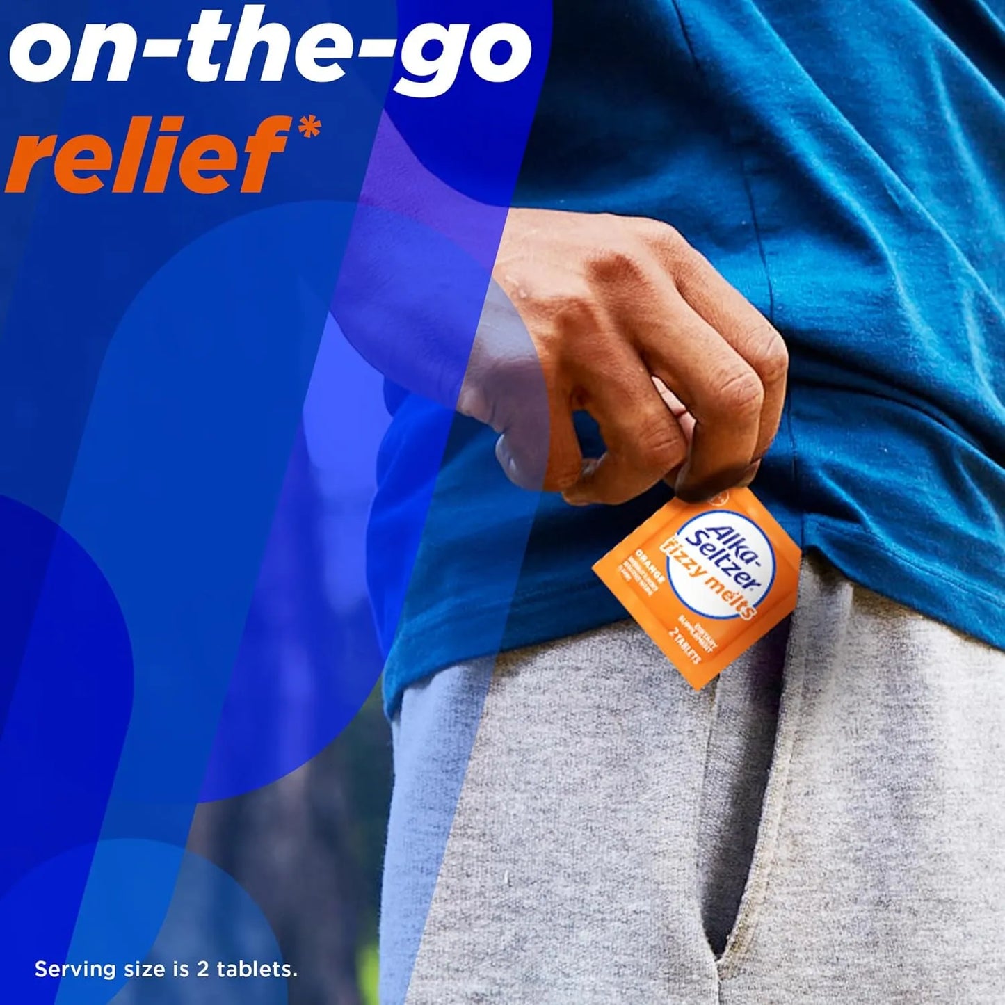 Alka-Seltzer Fizzy Melts, Dissolve on Tongue, Orange Flavor, 16 Tablets