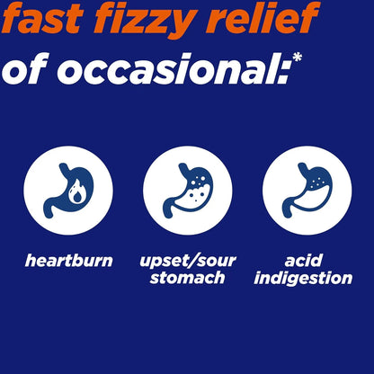 Alka-Seltzer Fizzy Melts, Dissolve on Tongue, Orange Flavor, 16 Tablets