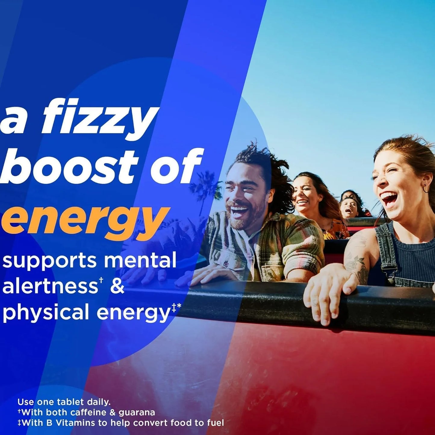 Alka-Seltzer Energy Boost: Caffeine & Guarana, B Vitamins, Light Tropical Punch Flavor, 10 Tablets