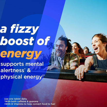 Alka-Seltzer Energy Boost: Caffeine & Guarana, B Vitamins, Light Tropical Punch Flavor, 10 Tablets