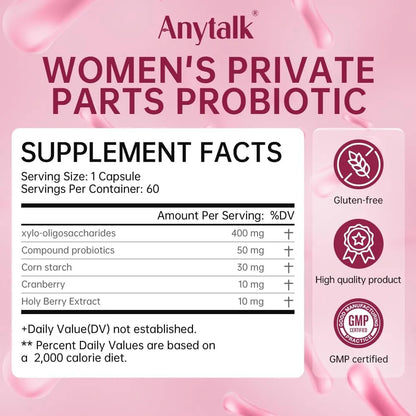 Anytalk Vaginal Probiotics for Women - 60 capsules
