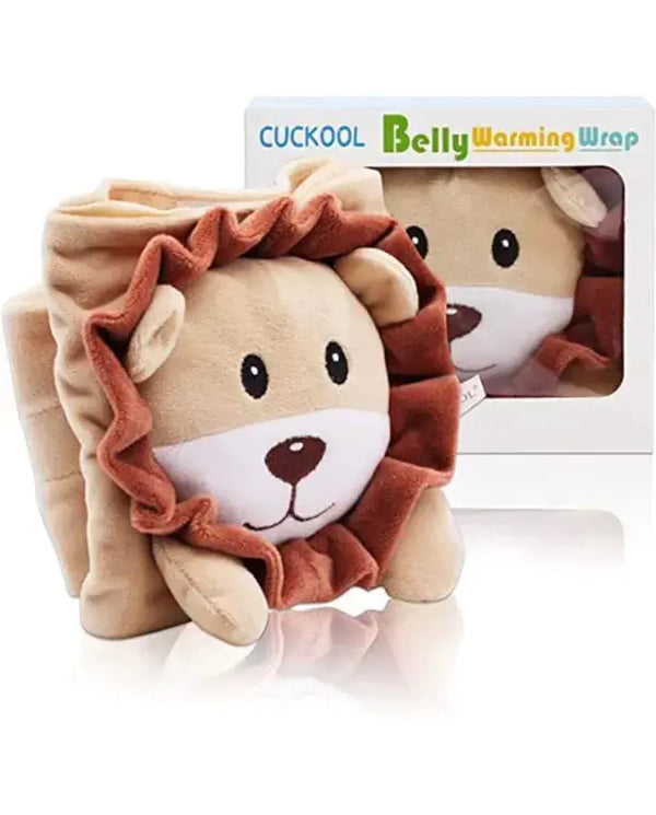 Baby Colic, Gas and Upset Stomach Relief, Baby Heated Tummy Wrap, Infant Swaddling Belly Belt with Soothing Warmth (Lion)
