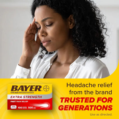 Bayer Extra Strength Aspirin 500 mg, 100 Coated Tablets