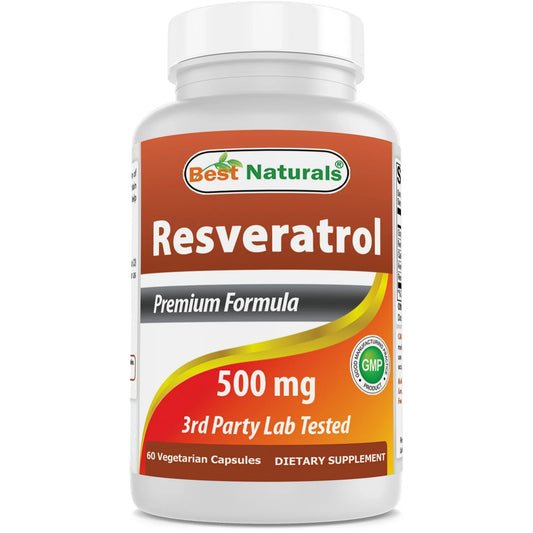 Best Naturals Resveratrol 500 mg 60 Vegetarian Capsules

