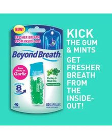 Beyond Breath – Breath Freshening Capsules For Fresher Breath From The Inside Out –Works On Garlic And Odors From Other Food - Lasts Up To 8 Hours - 50 Capsules
