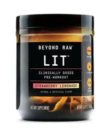 Beyond Raw LIT | Clinically Dosed Pre-Workout Powder | Contains Caffeine, L-Citruline, and Beta-Alanine, Nitric Oxide and Pre-workout Supplement | Strawberry Lemonade | 30 Servings