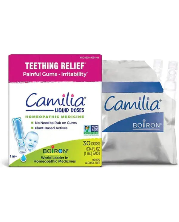 Boiron Camilia Teething Drops for Daytime and Nighttime Relief of Painful or Swollen Gums and Irritability in Babies - 30 Count
