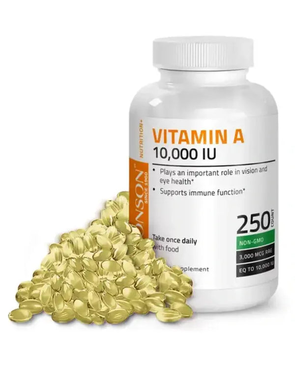 Bronson Vitamin A 10,000 IU Premium Non-GMO Formula Supports Healthy Vision & Immune System and Healthy Growth & Reproduction, 250 Softgels
