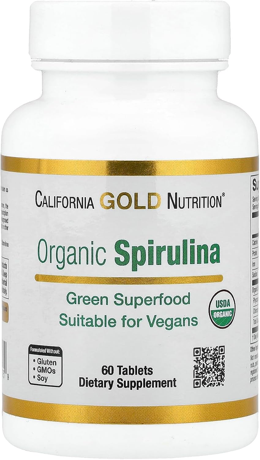 California Gold Organic Spirulina Dietary Supplement - 60 Tablets