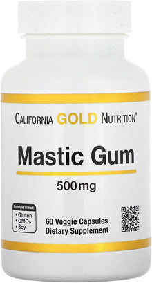 California Gold Nutrition, Mastic Gum with Calcium, 500 mg,60 Veggie Capsules