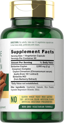 Carlyle Berberine with Ceylon Cinnamon | 2000mg Complex | 60 Capsules