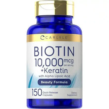 Carlyle Biotin 10000mcg | 150 Capsules | Beauty Formula with Keratin | Non-GMO, Gluten Free Supplement
