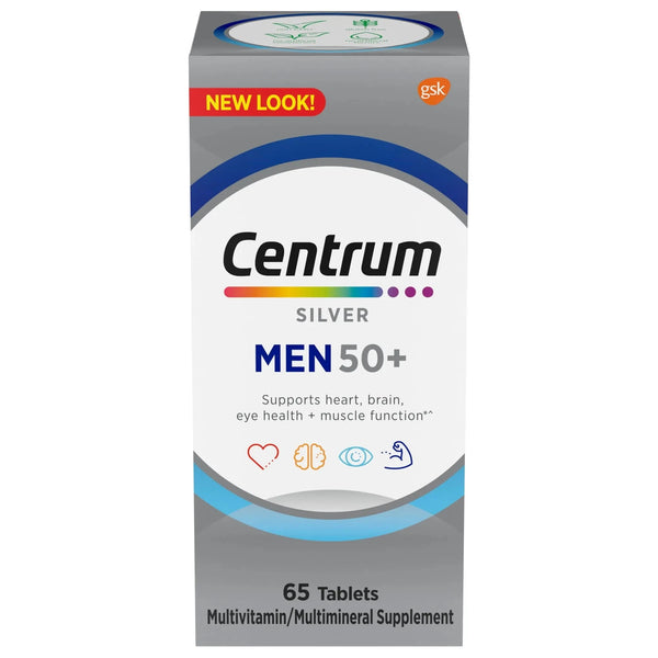 Centrum Silver Mens 50 Plus Vitamins, Multivitamin Supplement, 65 Count Centrum
