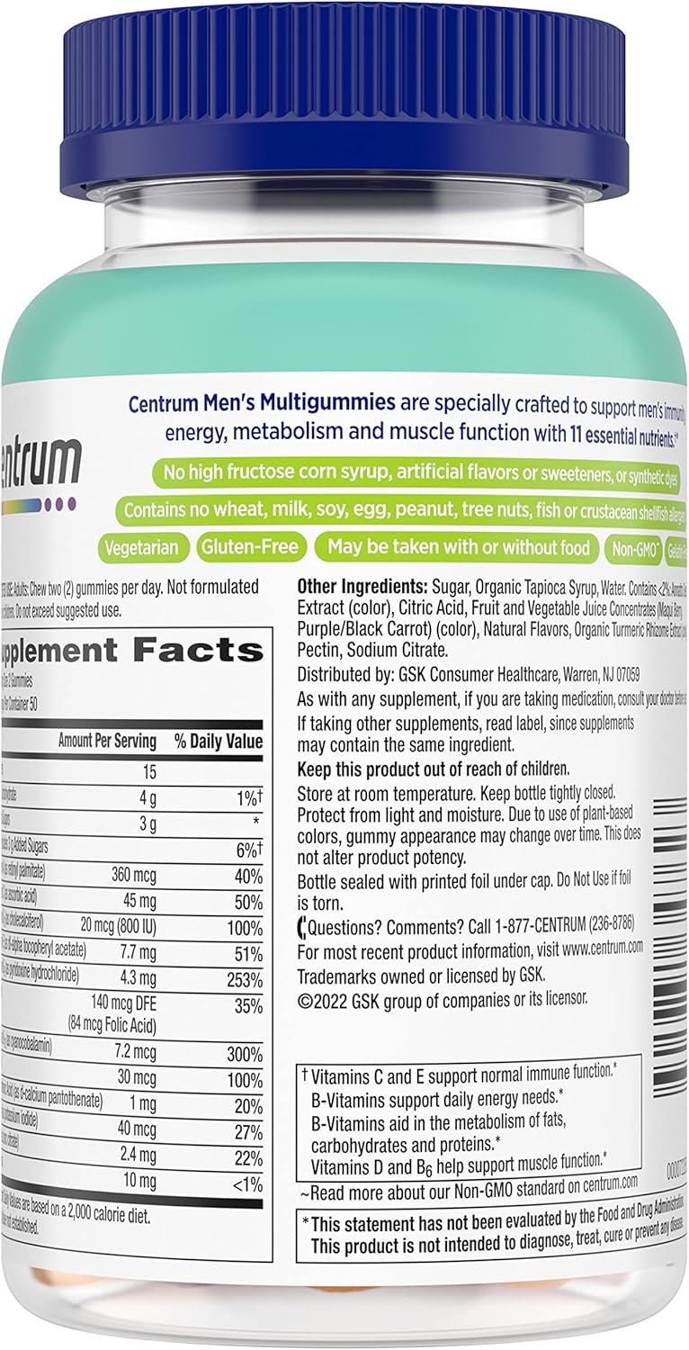Centrum Men's Multivitamin Gummies, 100 Count