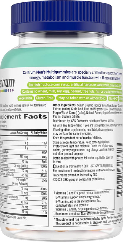 Centrum Men's Multivitamin Gummies, 100 Count