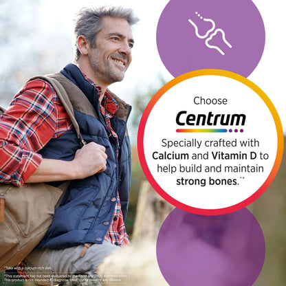 Centrum Silver Mens 50 Plus Vitamins, Multivitamin Supplement, 65 Count