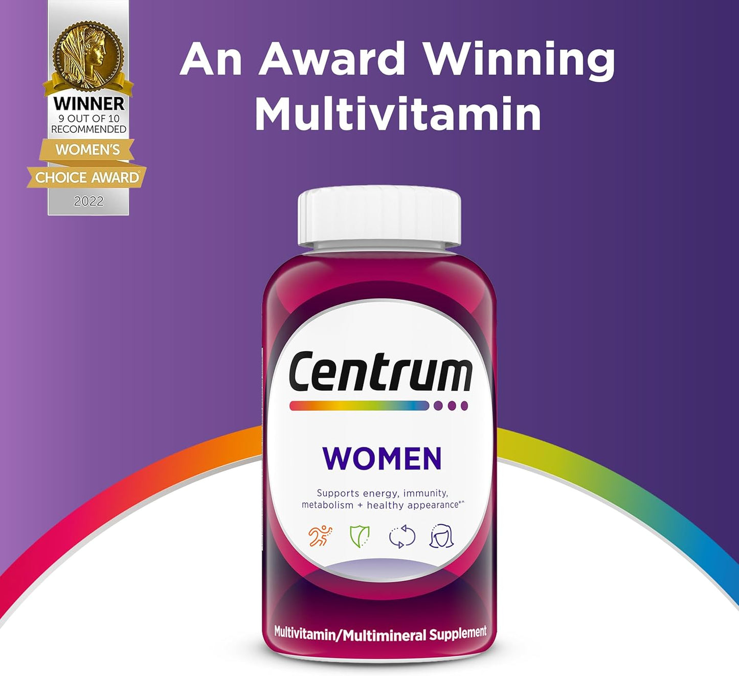Centrum Multivitamin for Women 18 and Over, 120 Tablets | Contains Vitamin D3, B Vitamins and Antioxidant Vitamins C and E