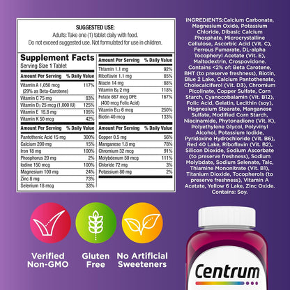 Centrum Multivitamin for Women 18 and Over, 120 Tablets | Contains Vitamin D3, B Vitamins and Antioxidant Vitamins C and E