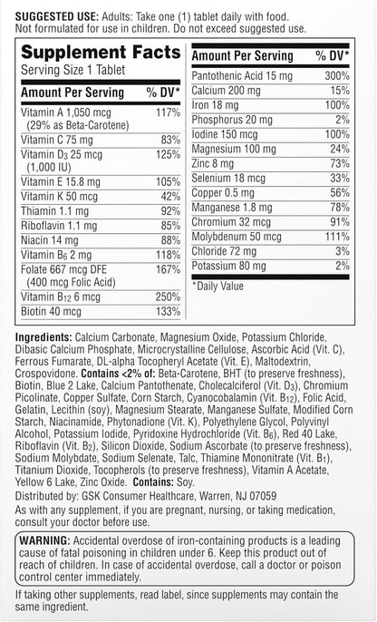 Centrum Multivitamin for Women 18 and Over, 120 Tablets | Contains Vitamin D3, B Vitamins and Antioxidant Vitamins C and E