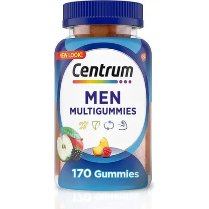 Centrum MultiGummies Gummy Multivitamin for Men, Multivitamin/Multimineral Supplement with Selenium, Antioxidants and Vitamin D3, Assorted Fruit Flavor - 170 Count
