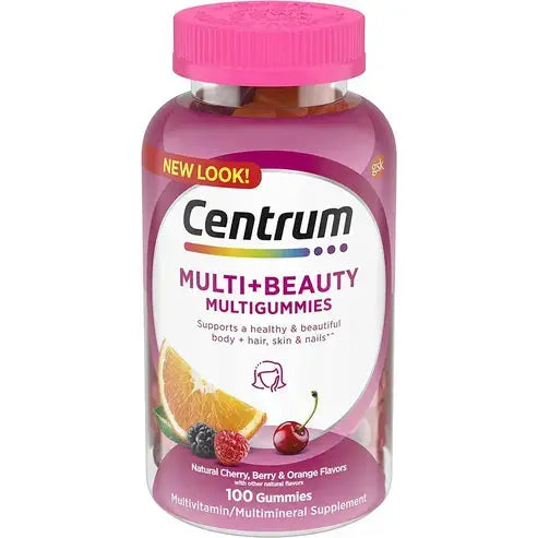 Centrum Multi+ Beauty Dual Action Multivitamin, Designed with Biotin for Healthy Hair, Skin and Nails 100 ct
