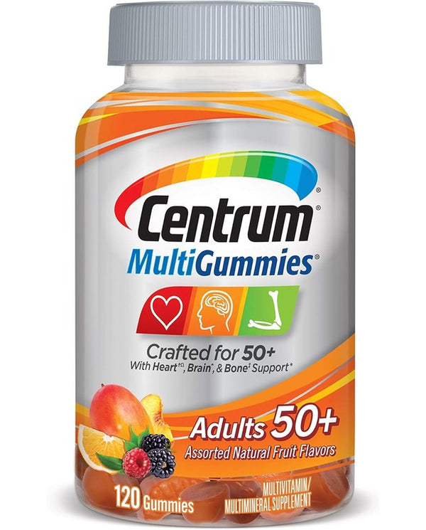 Centrum Multivitamin Gummy for Adults 50 Plus, Assorted Flavor, Fruit, 120 Count

