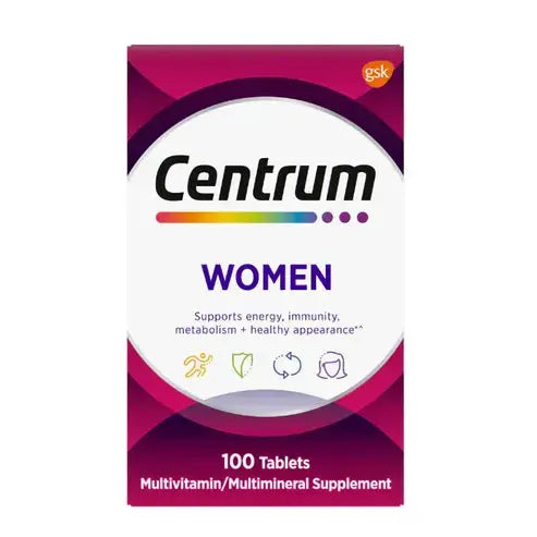 Centrum Multivitamin Tablet for Women Vitamin D3, B, Antioxidant Vitamins C and E 100 count
