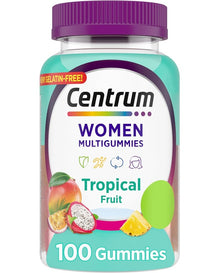 Centrum Women's Multivitamin Gummies, Tropical Fruit Flavors Made from Natural Flavors, 100 Count, 50 Day Supply
