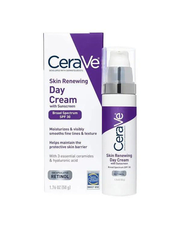 Cerave Anti Aging Face Cream with SPF 30 Sunscreen | Anti Wrinkle Cream for Face with Retinol, SPF 30 Sunscreen, Hyaluronic Acid, and Ceramides | 1.76 Ounce
