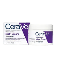 Cerave Skin Renewing Night Cream | Niacinamide, Peptide Complex, and Hyaluronic Acid Moisturizer for Face | 1.7 Ounce 

