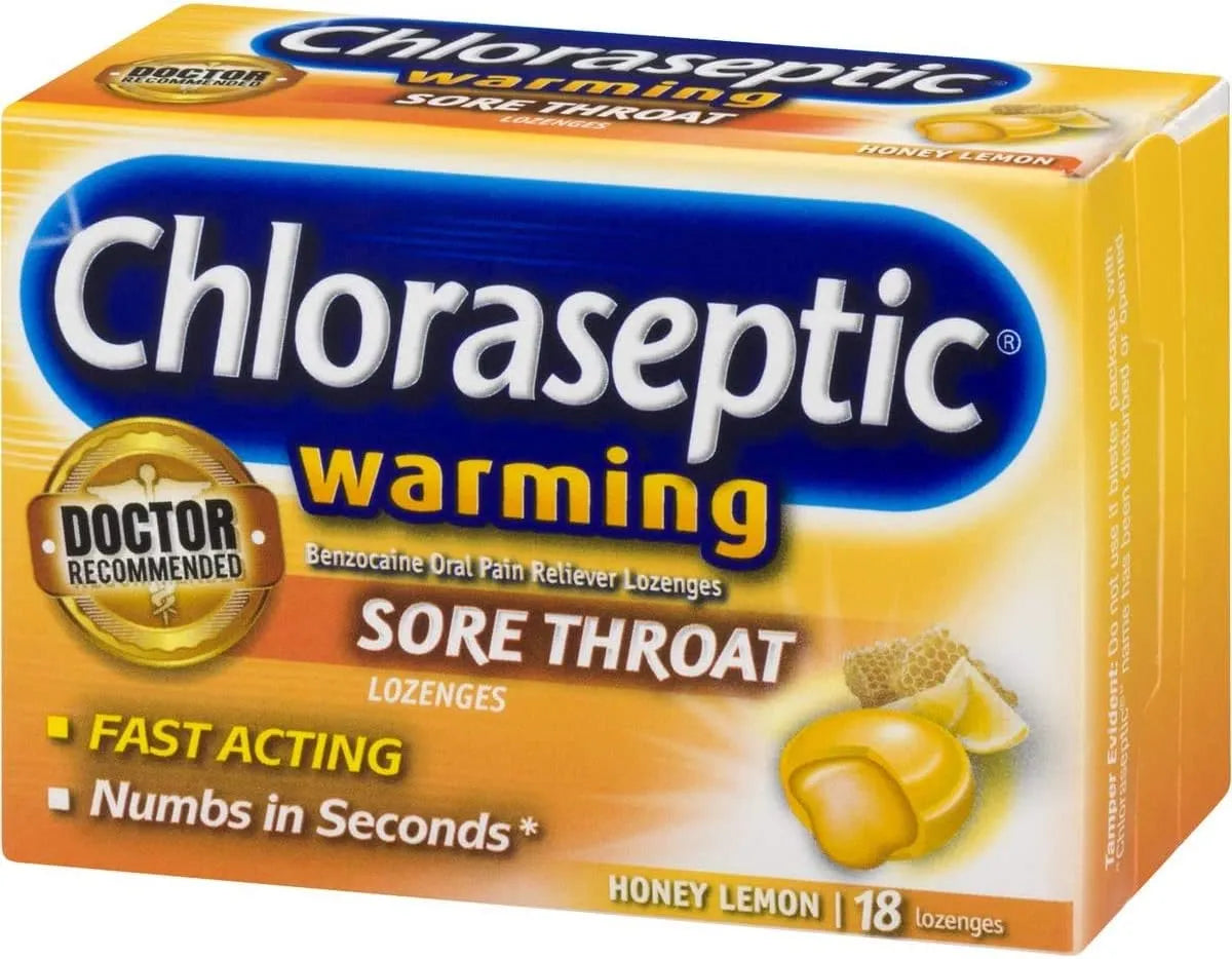 Chloraseptic Sore Throat Lozenges, honey Lemon, 18 lozenges