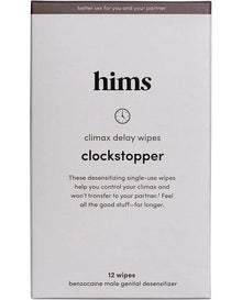 Clockstopper Climax Delay Wipes with benzocaine to Reduce Sensitivity for Premature Ejaculation and Lasting Longer in Bed 12 Pack Individually Wrapped Wipes
