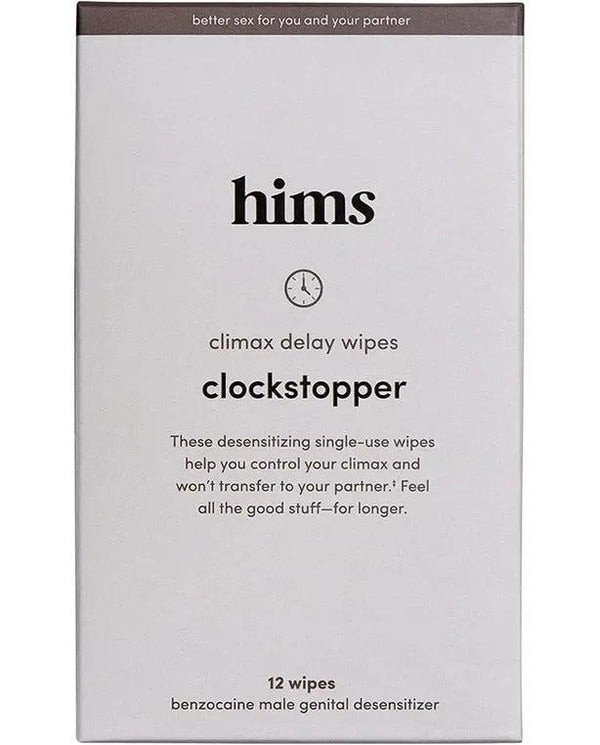 Clockstopper Climax Delay Wipes with benzocaine to Reduce Sensitivity for Premature Ejaculation and Lasting Longer in Bed 12 Pack Individually Wrapped Wipes
