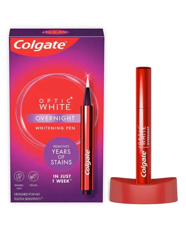 Colgate Optic White Overnight Teeth Whitening Pen, Teeth Stain Remover to Whiten Teeth, 35 Nightly Treatments, 0.08 Fl Oz
