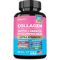 Zoyava Collagen For Women & Men Capsules Peptides Type I II III V X 64,000 MCG Biotin - 90ct