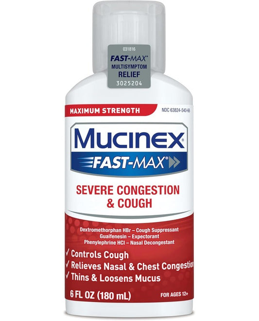 Congestion and Cough Liquid, Mucinex Fast-Max Severe Congestion and Cough Liquid, 6 fl. oz.
