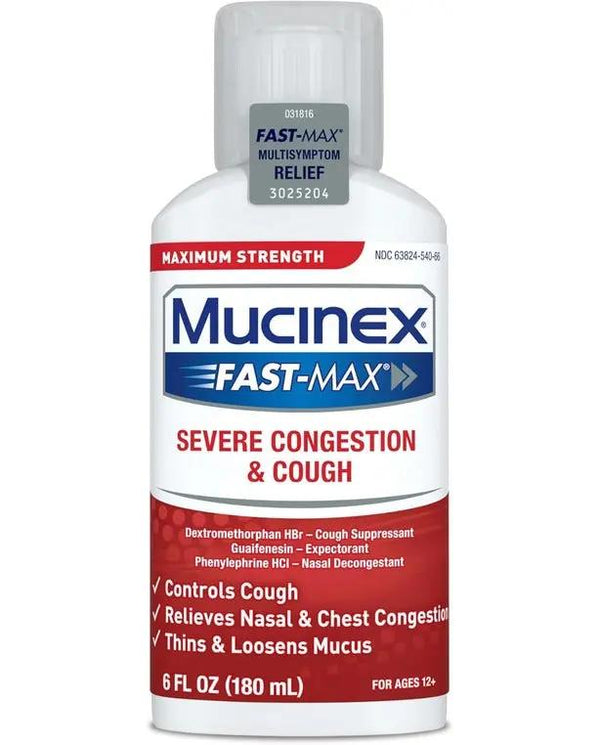Congestion and Cough Liquid, Mucinex Fast-Max Severe Congestion and Cough Liquid, 6 fl. oz.
