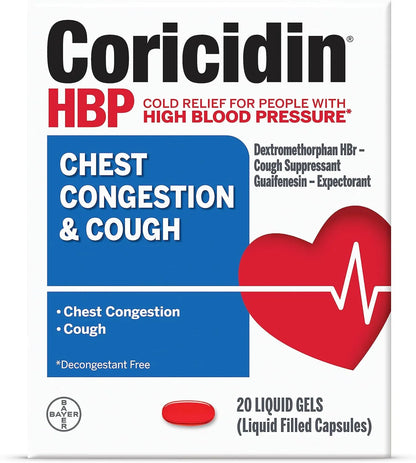 Coricidin HBP Chest Congestion & Cough Liqui-Gels 20 Count