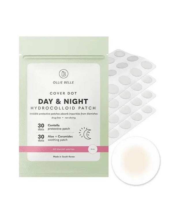 Cover Dot Ollie Belle Hydrocolloid Acne Patches with Salicylic Acid, Aloe & Centella Invisible Pimple Stickers Blemish Treatment
