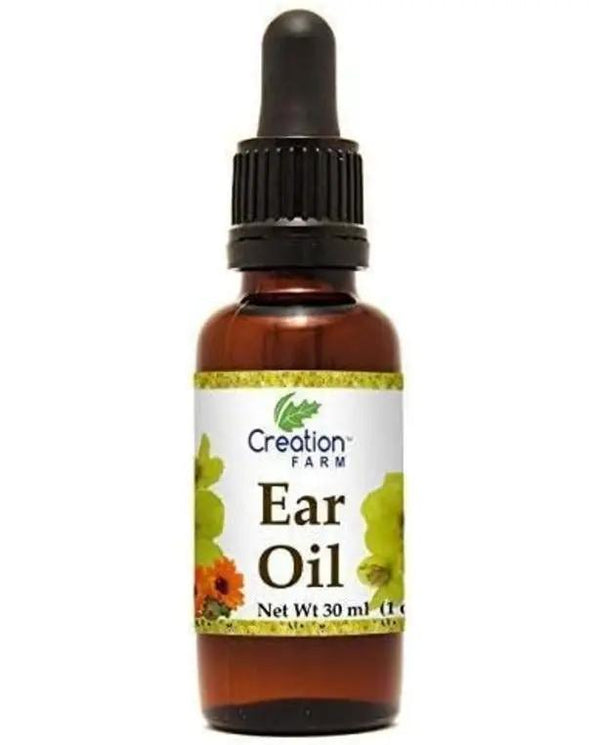 Creation Farm Ear Oil Drops with Mullein, Calendula, St Johns Wort, All Natural Herbal Relief for Earwax Removal, Earache Soothing, Itchy Irritated, Clogged or Dry Ears Made in USA
