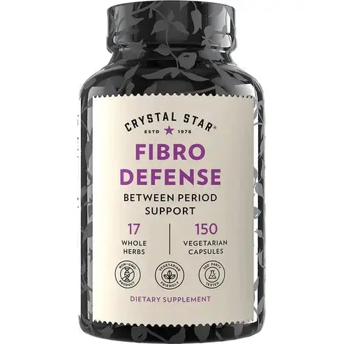 Crystal Star Fibro Defense, 150 Capsules - Breast & Uterine Health Between Periods - Natural Herbal Supplement Caps for Women - Vegetarian, Non GMO
