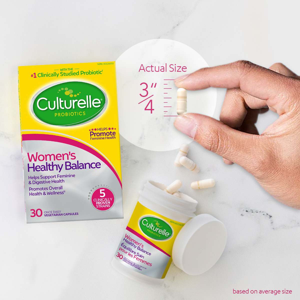 Culturelle Probiotic with Strains to Support Digestive, Immune & Vaginal Health*, Culturelle Women's Healthy Balance Probiotic, Gluten Dairy & Soy Free, 30 Count