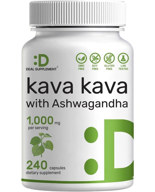 Deal Supplement Kava Kava Supplement 750mg Per Serving, 240 Capsules, 4 Months Supply