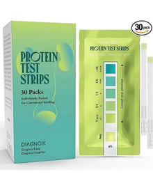 Diagnox Health Protein Urine Test Strips Kit - Individually Packed at Home Urine Protein Test Strips - Urinalysis Strips for Protein in Urine (30 Pack)
