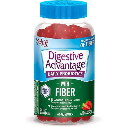 Digestive Advantage Prebiotic Fiber Gummies + Probiotics for Digestive Health, Daily Gummies for Women & Men, Digestive Supplement for Regularity
