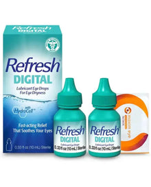 Digital Eye Drops, 2 Bottles of 0.33 Fl Oz Sterile (Total 20 ml), Bundled with 1 Reusable Anti Fog Cloth for Eyeglasses
