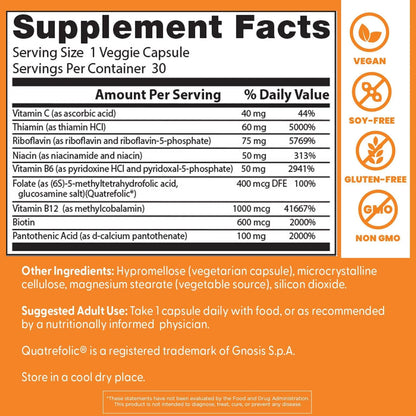 Doctors Best Fully Active B Complex, Energy & Cellular Support, 30 Veggie Caps