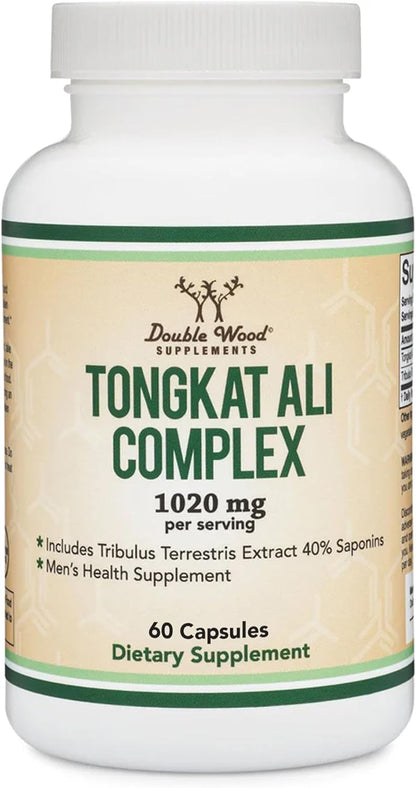Tongkat Ali 1,020mg, High Potency 200:1, For Men, 60 Capsules